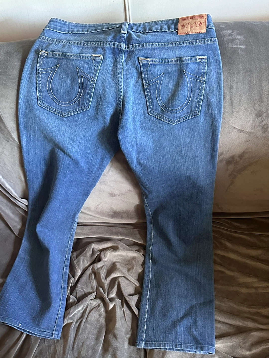 TRUE RELIGION VINTAGE JOHNNY THICK STITCH BLUE JEANS EUC - photo 5