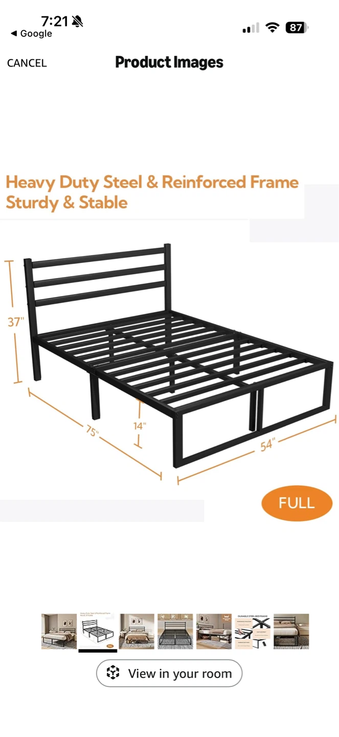 BedStory Full size  Metal Bed Frame with bedstory Matress