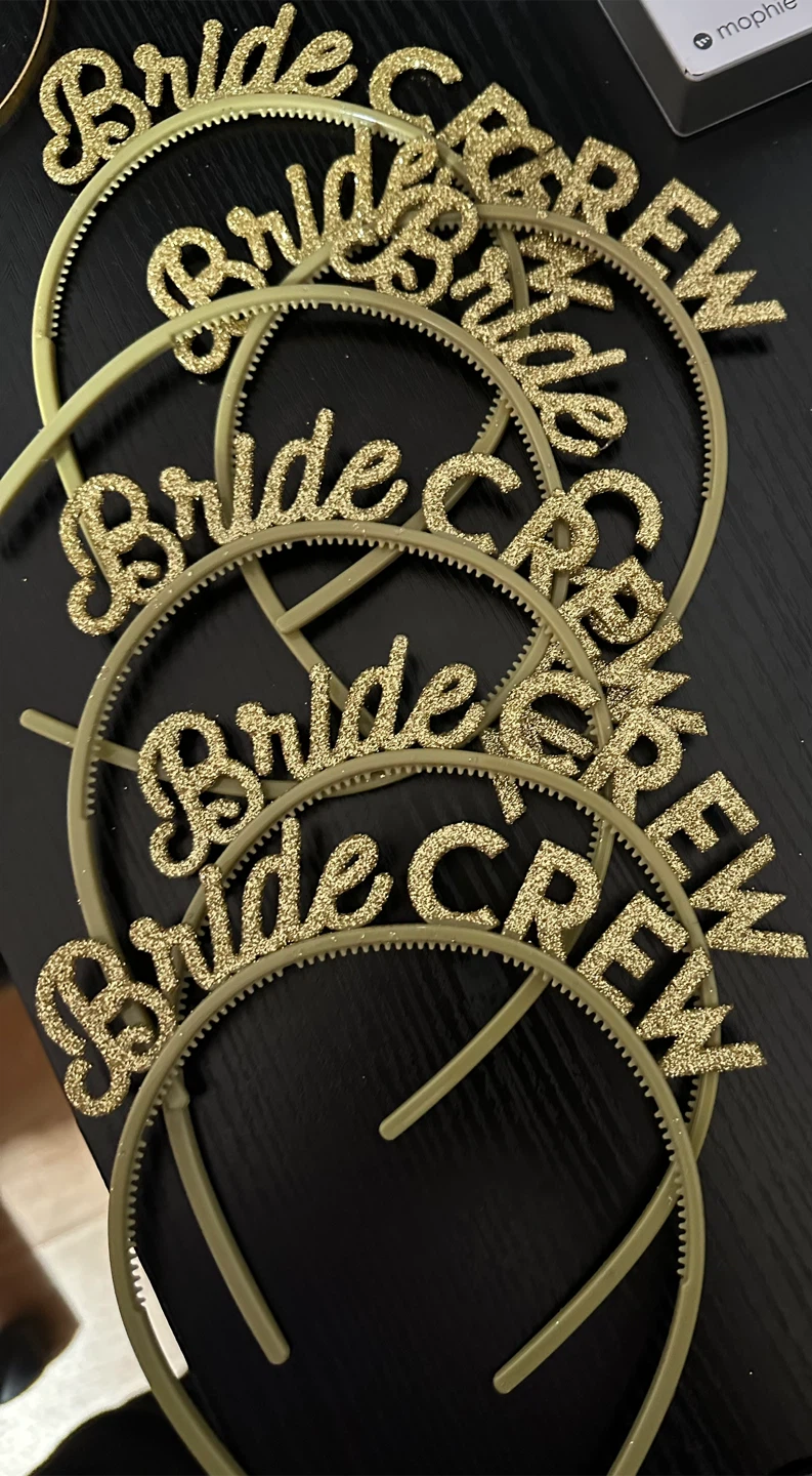 Bride & Bride Crew Headbands - Gold - photo 2