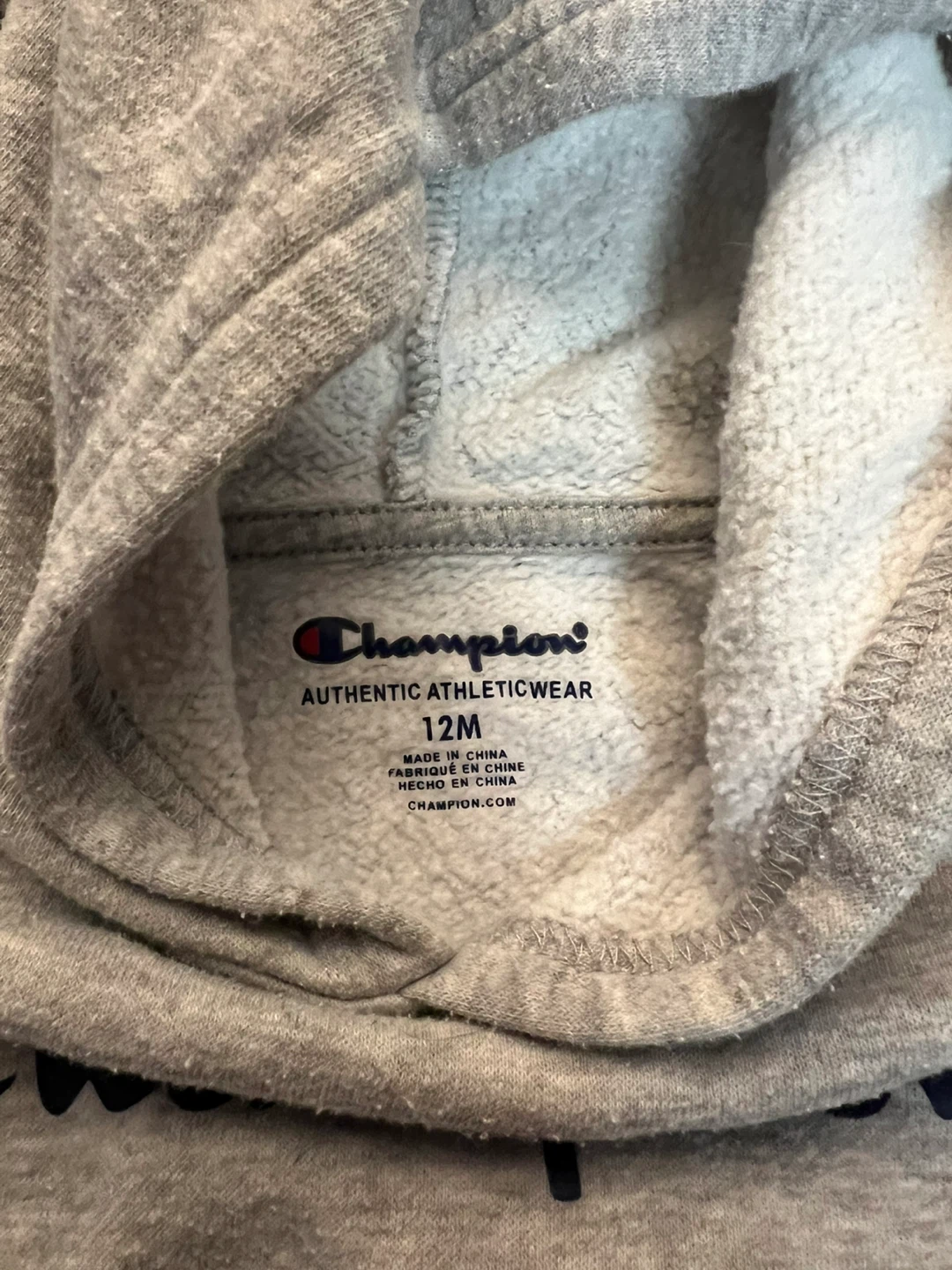 Champion Grey Hoodie - 12M - photo 3