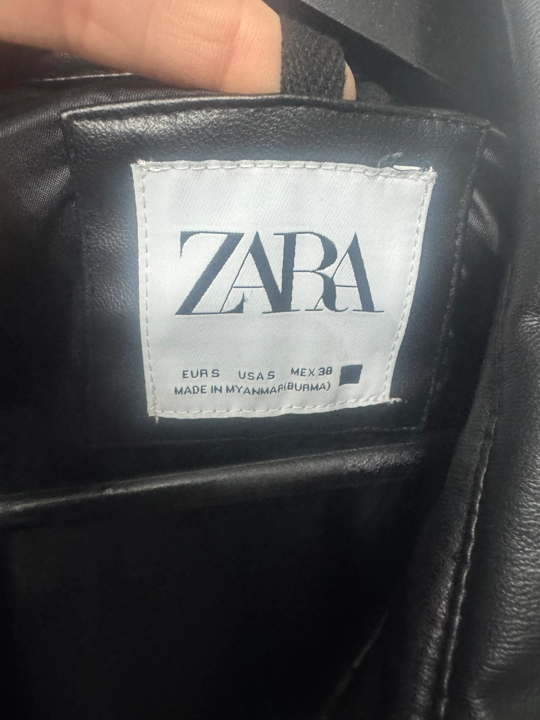 ZARA Faux Leather Bomber Jacket - Size S - photo 2