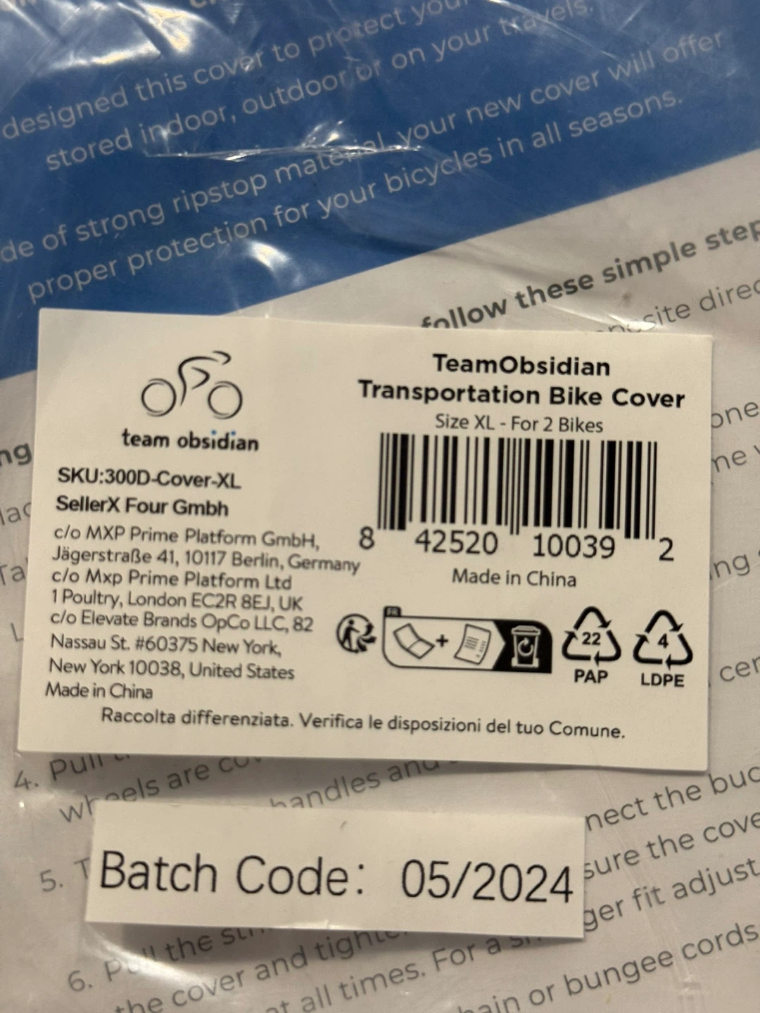 TeamObsidian Transportation Bike Cover - XL for 2 Bikes - photo 4