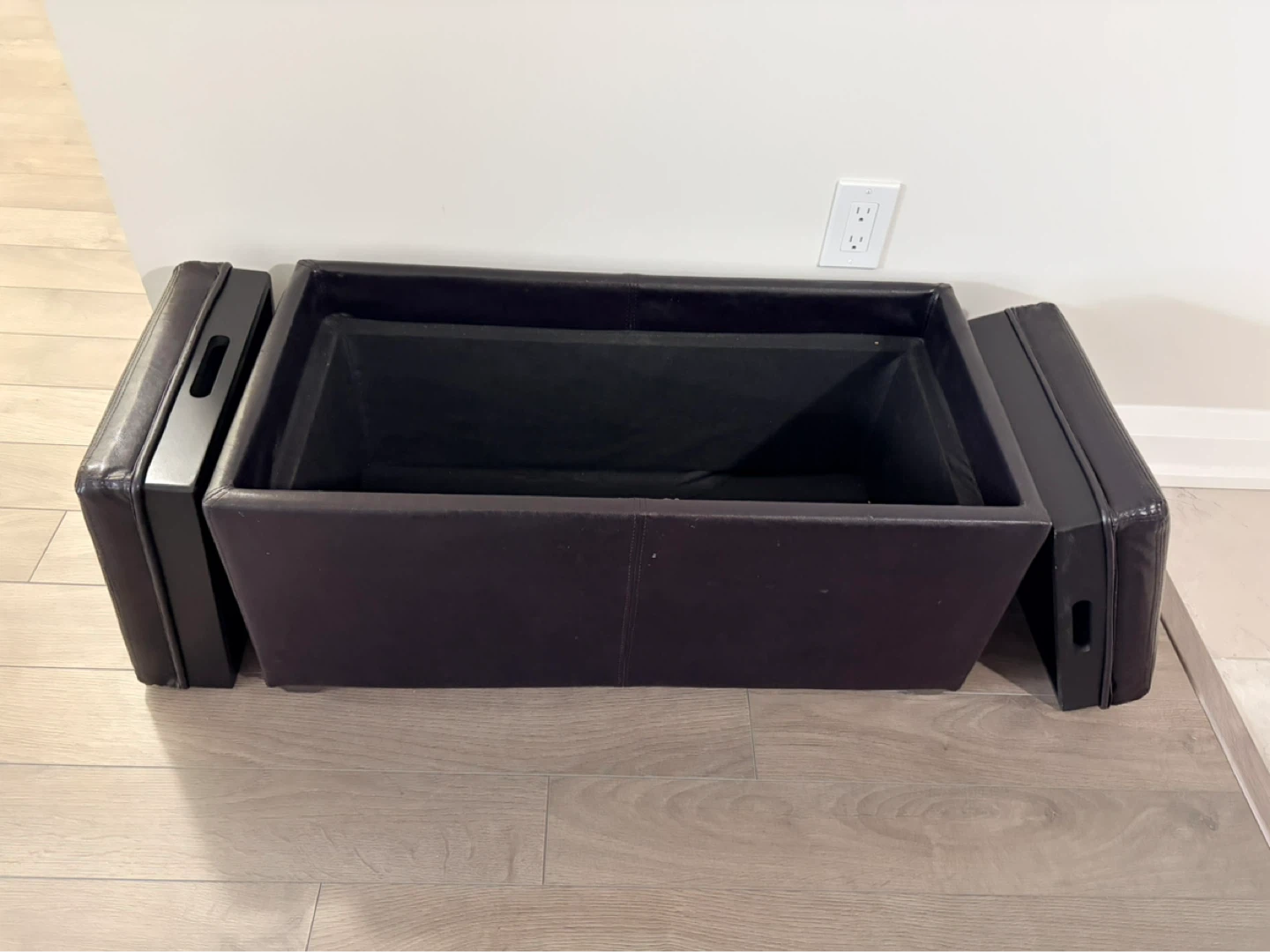 Dark Brown Faux Leather Storage Ottoman Bench - photo 4