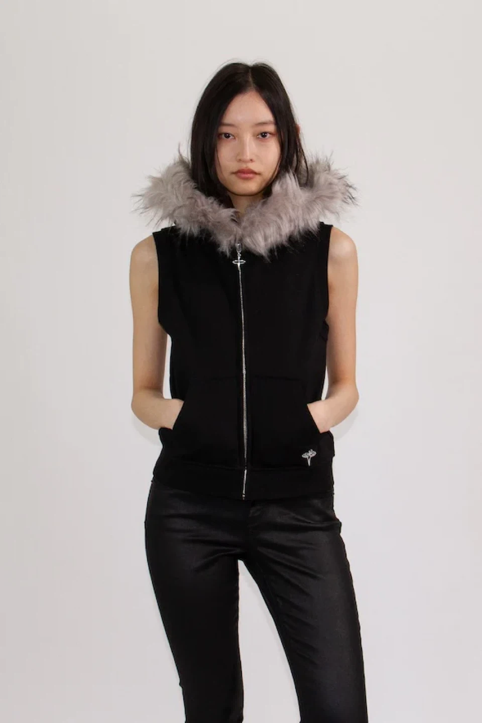 CREEPS FUR HOODIE VEST