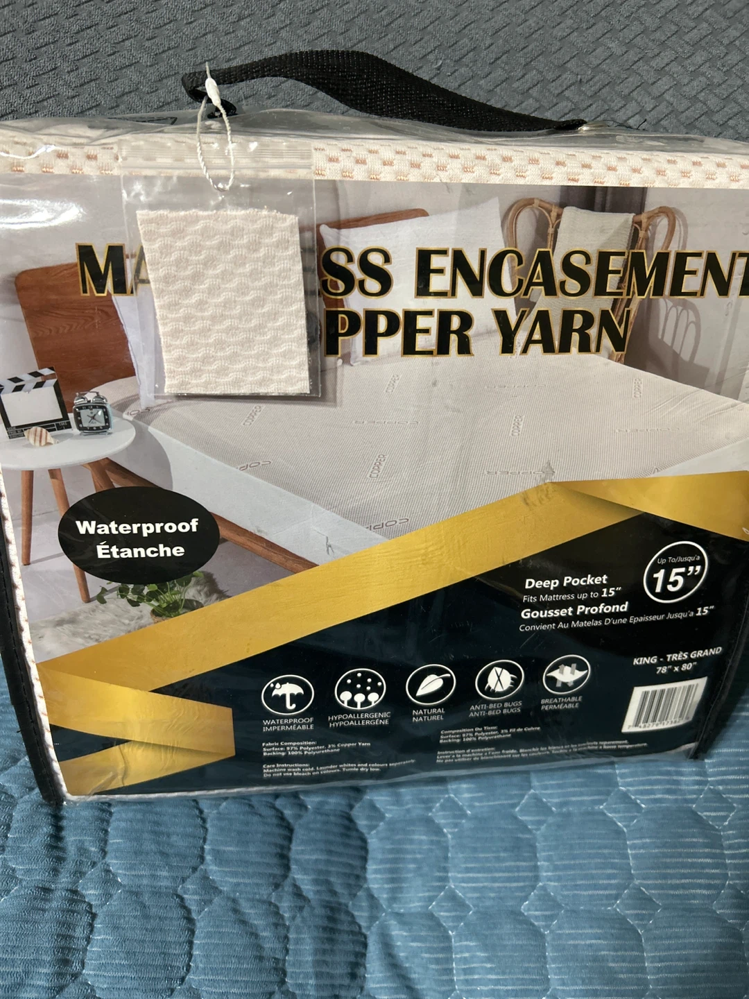 New - King Size Yarn Mattress cover  Encasement - photo 5
