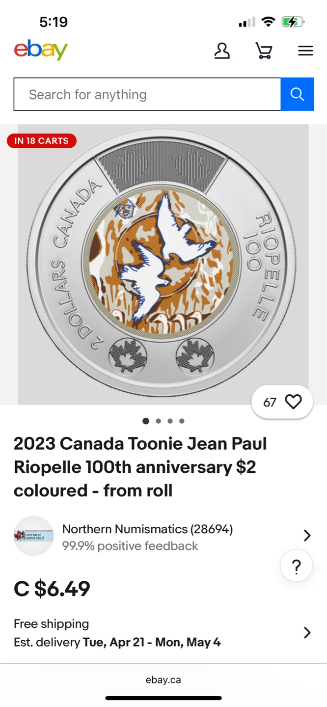 2023 Canada $2 Jean Paul Riopelle 100th Anniversary - photo 3