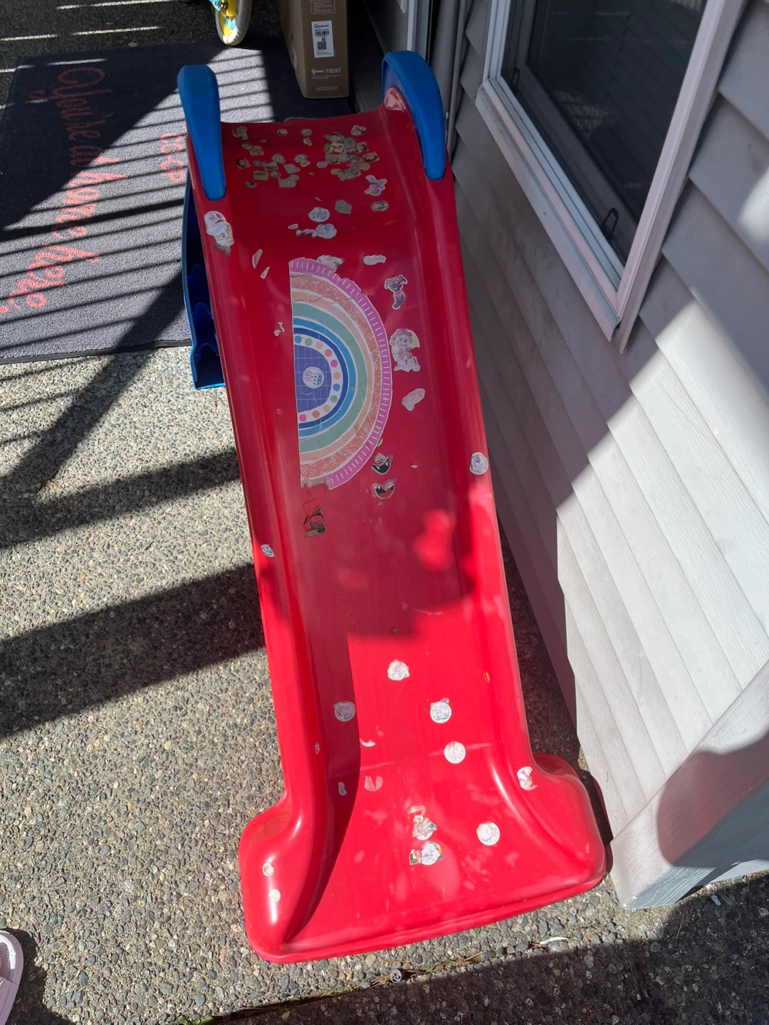 Red Plastic Kids Slide with Stickers