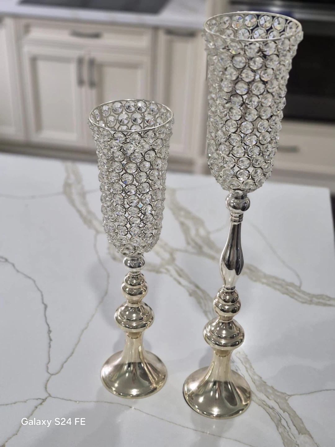 Set of 2 Crystal Candle Holders