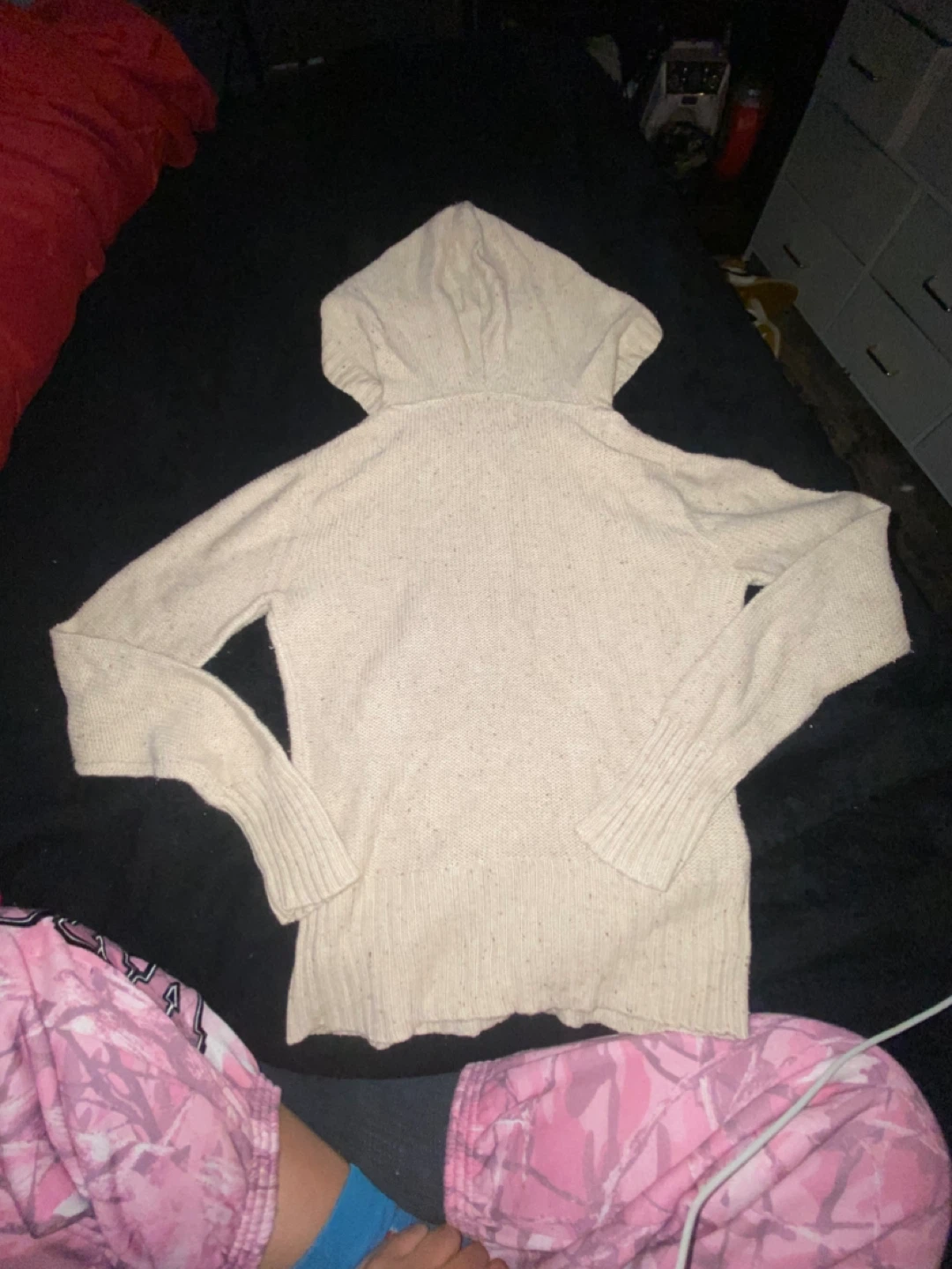 Cream Cable Knit Hoodie - photo 2