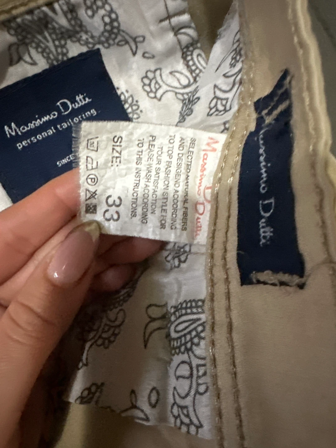 Massimo Dutti Khaki Chinos Size 33 - photo 3