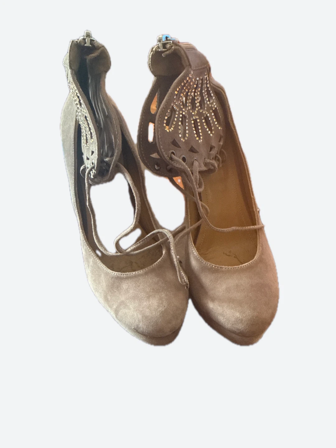 Women's Suede Embellished Heels