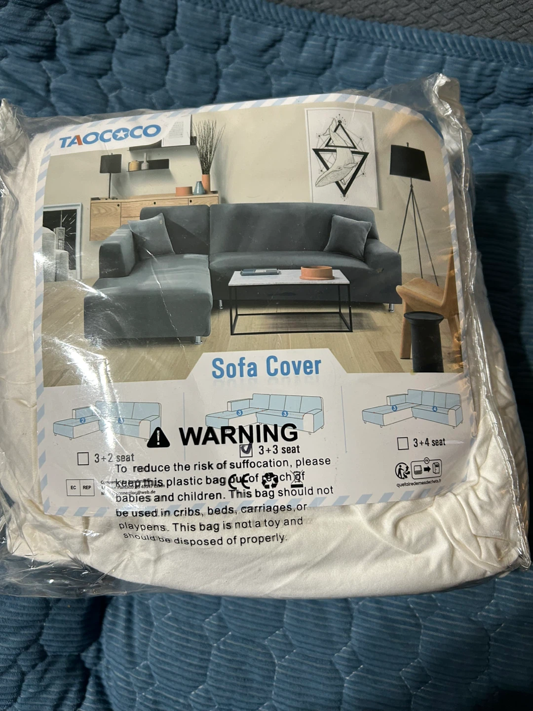 Brand New-White Milk TAOCOCO Sofa Cover for L-Shaped Sofa