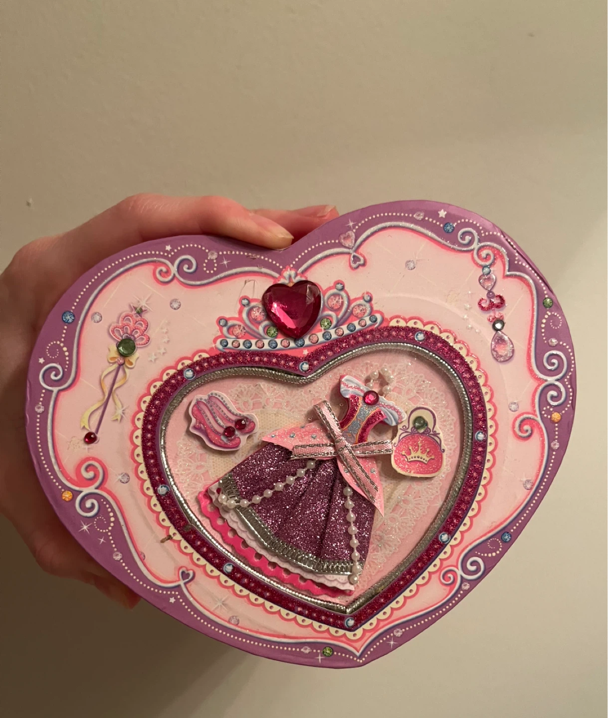 Pink Heart Musical Jewellery Box with Ballerina