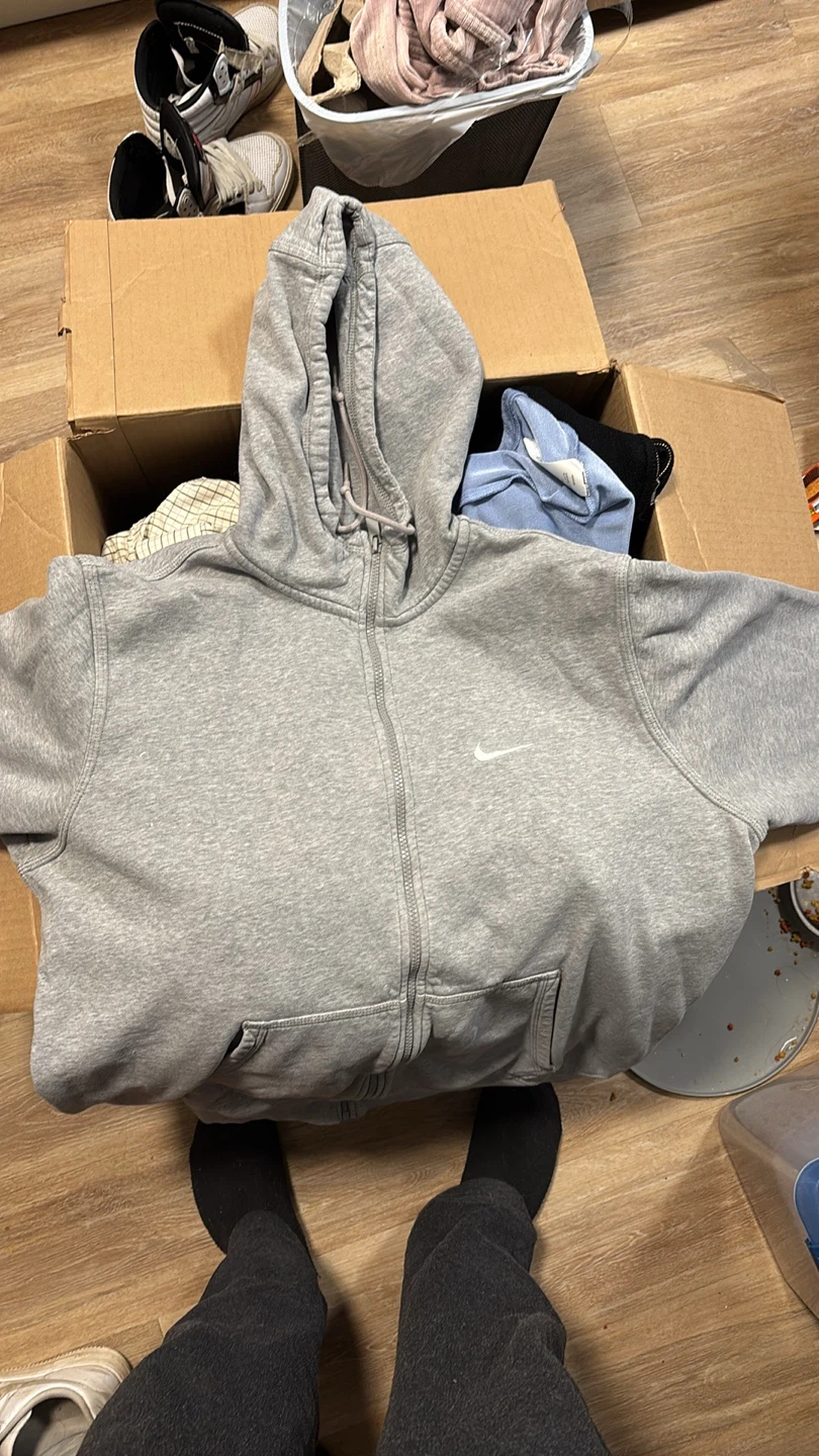 Large grey nike zip up