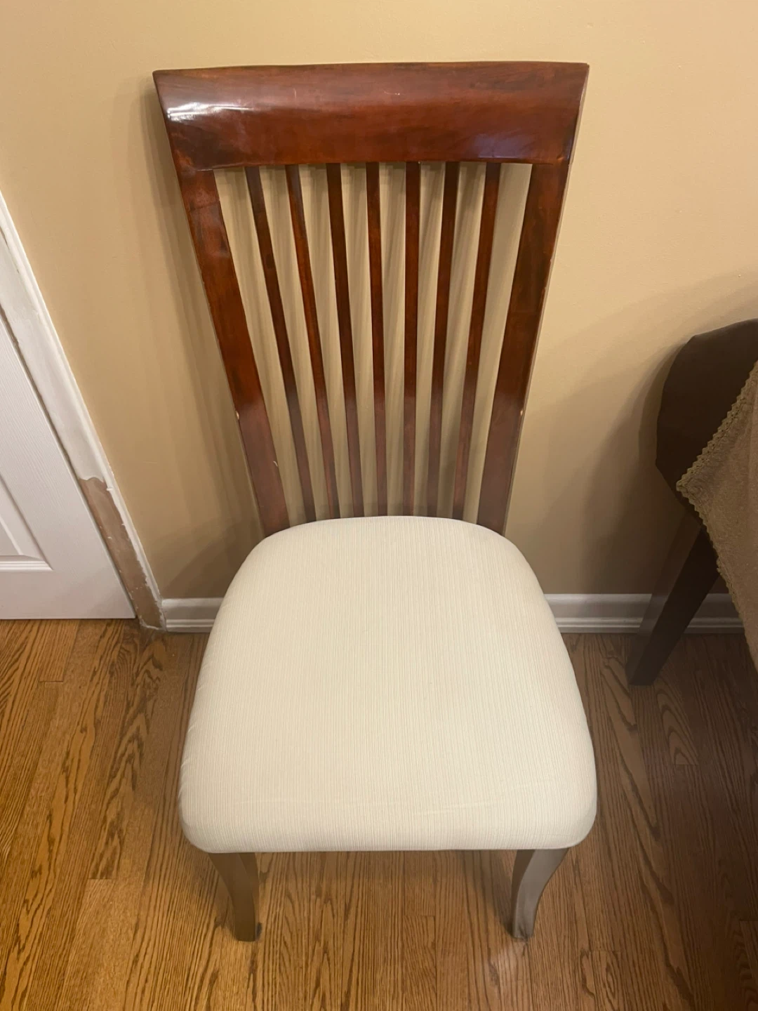 4 Wooden Dining Chair with Padded Seat - photo 2