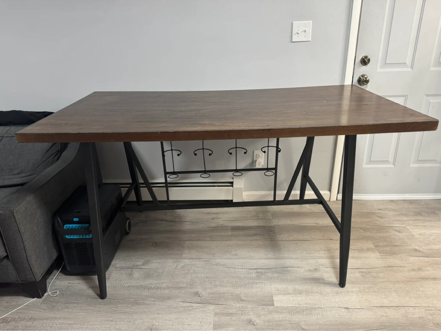 69" Counter Height Dining Table With Wine storage
