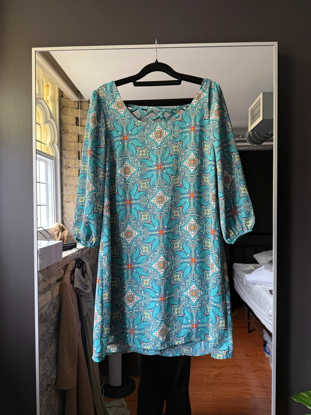 Patterned Mini Dress - Medium