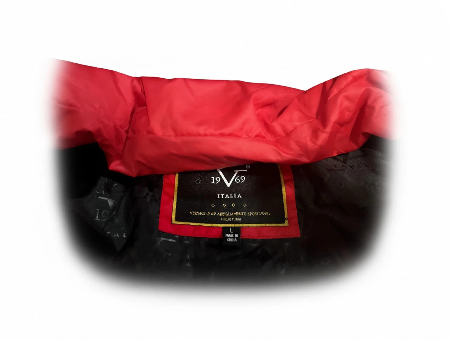 19V69 Italia Red Puffer Jacket with Faux Fur Hood - Size L - photo 2