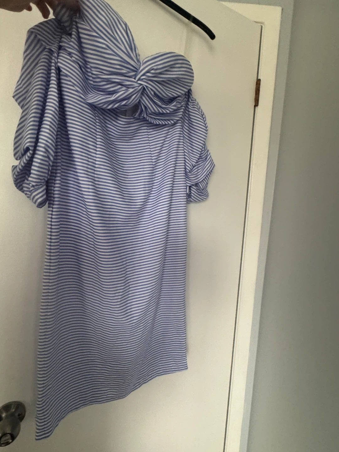 Tea & Cup Striped Off-the-Shoulder Dress Size M