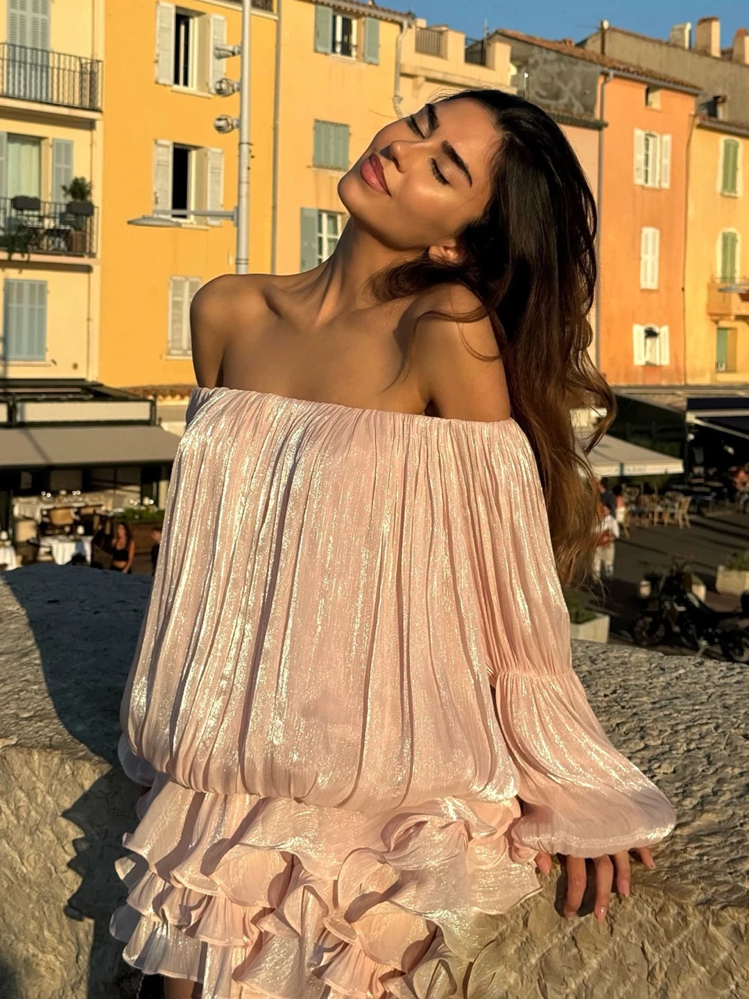 Women's Pink Off-the-Shoulder Ruffle Dress - photo 3
