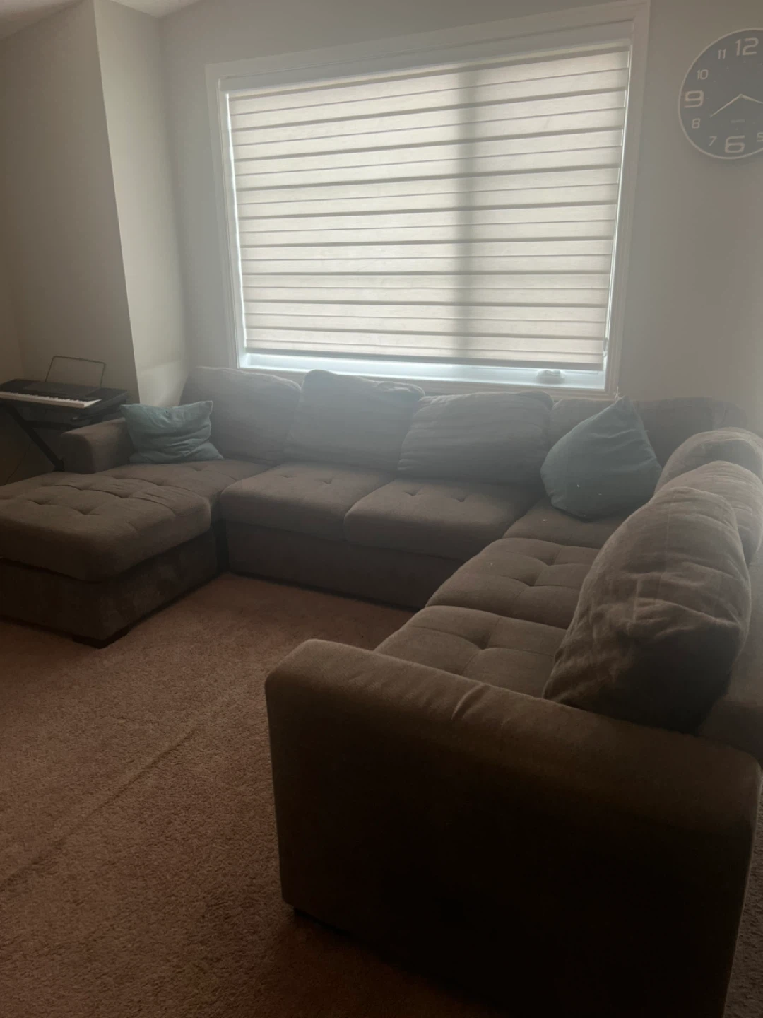 Large Sectional Sofa with Storage - Brown Fabric - photo 3