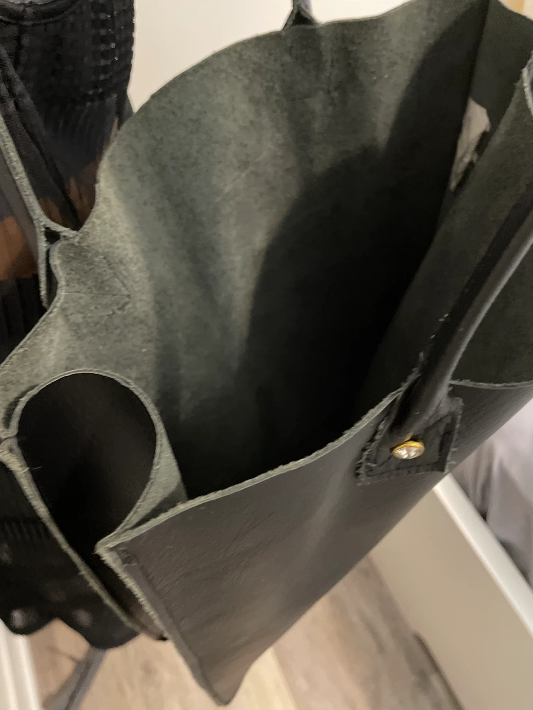 Black Leather Tote Bag - photo 2