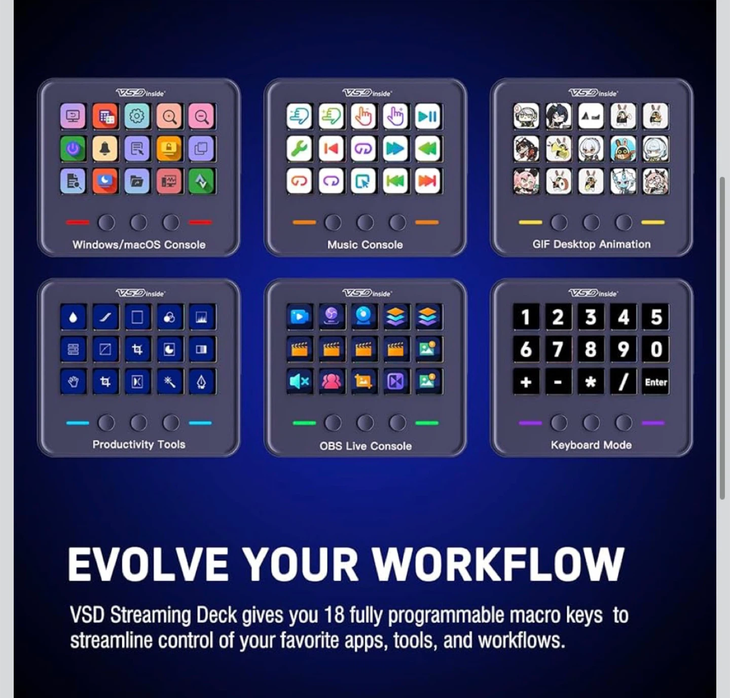 VSD Inside Programmable Macro Pad for Streaming & Gaming - photo 5
