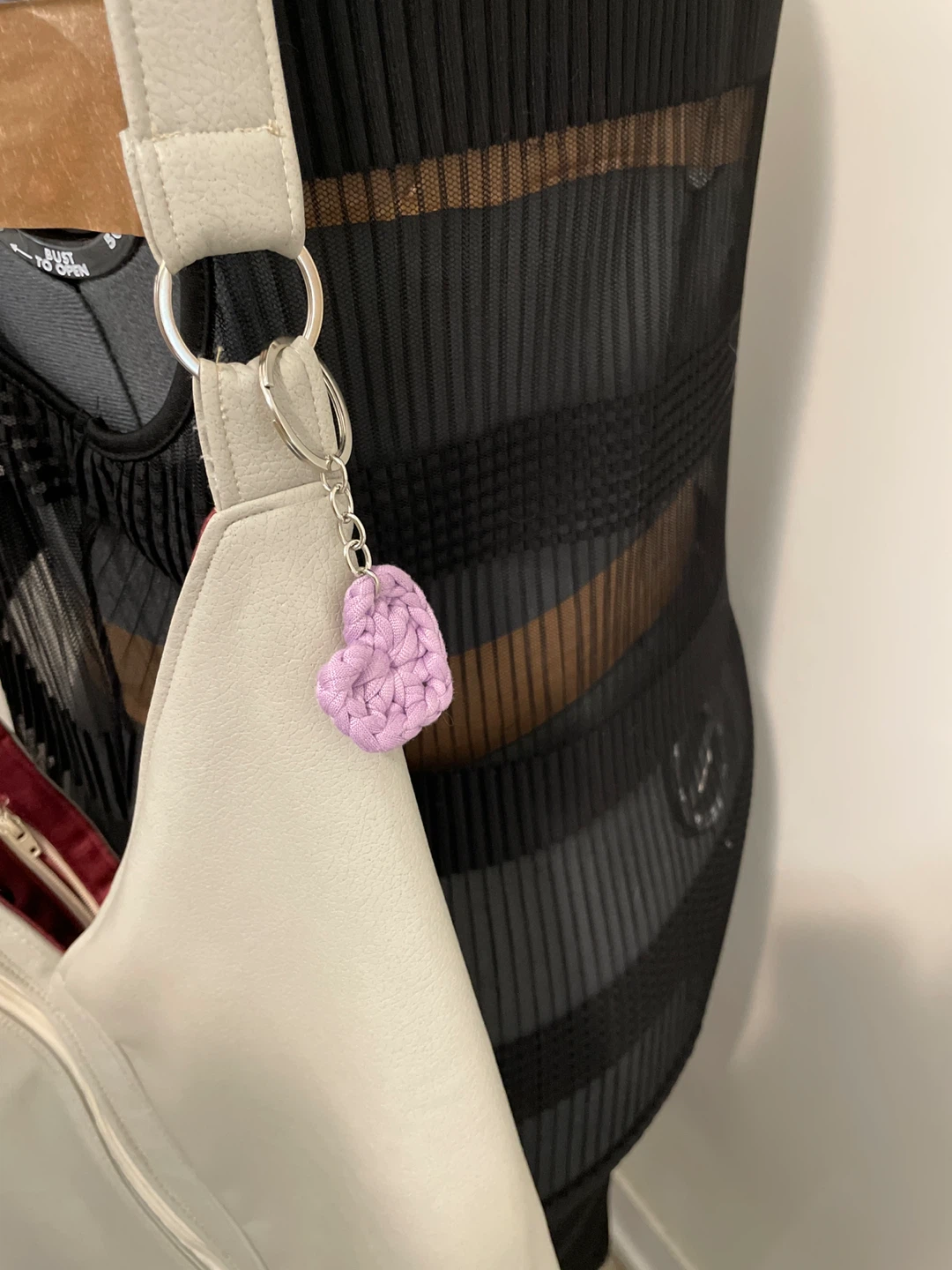 Light Grey Faux Leather Shoulder Bag with Zipper Pocket - photo 2