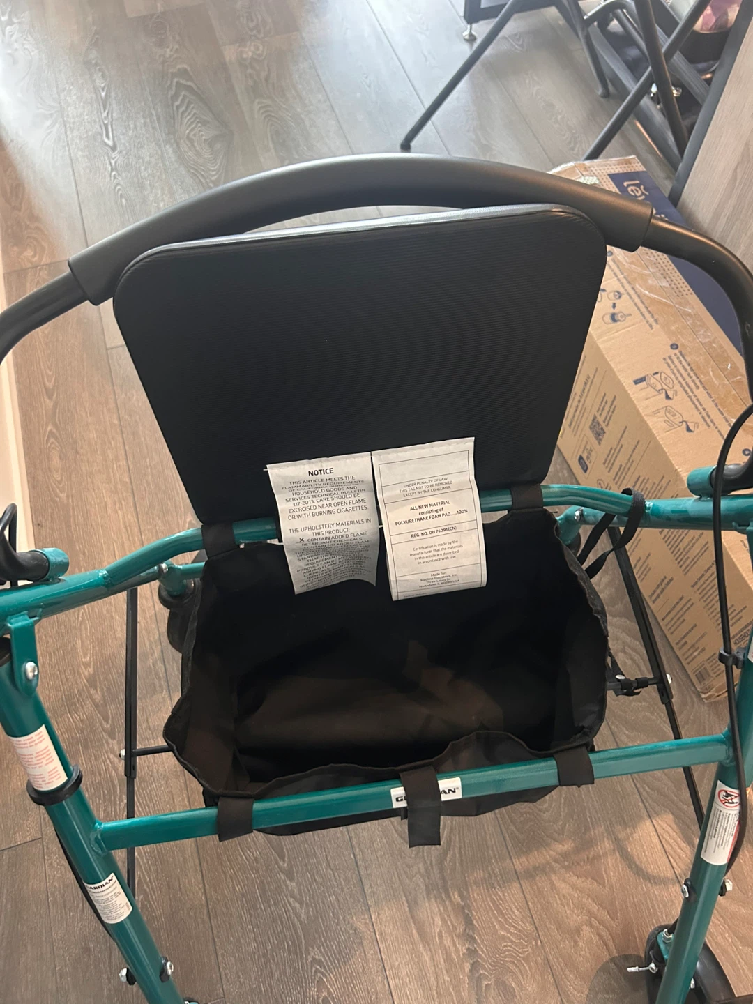 95% new Medline Teal Steel Rollator Walker with Seat and Bag - photo 2