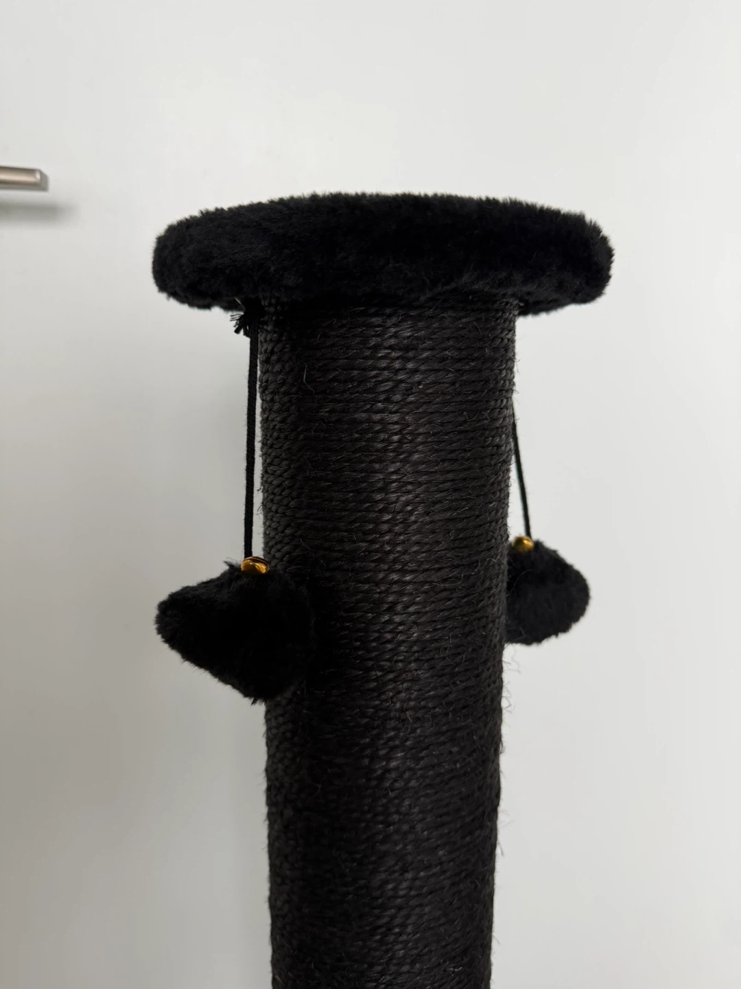 Black Cat Scratching Post with Pom Poms - photo 3