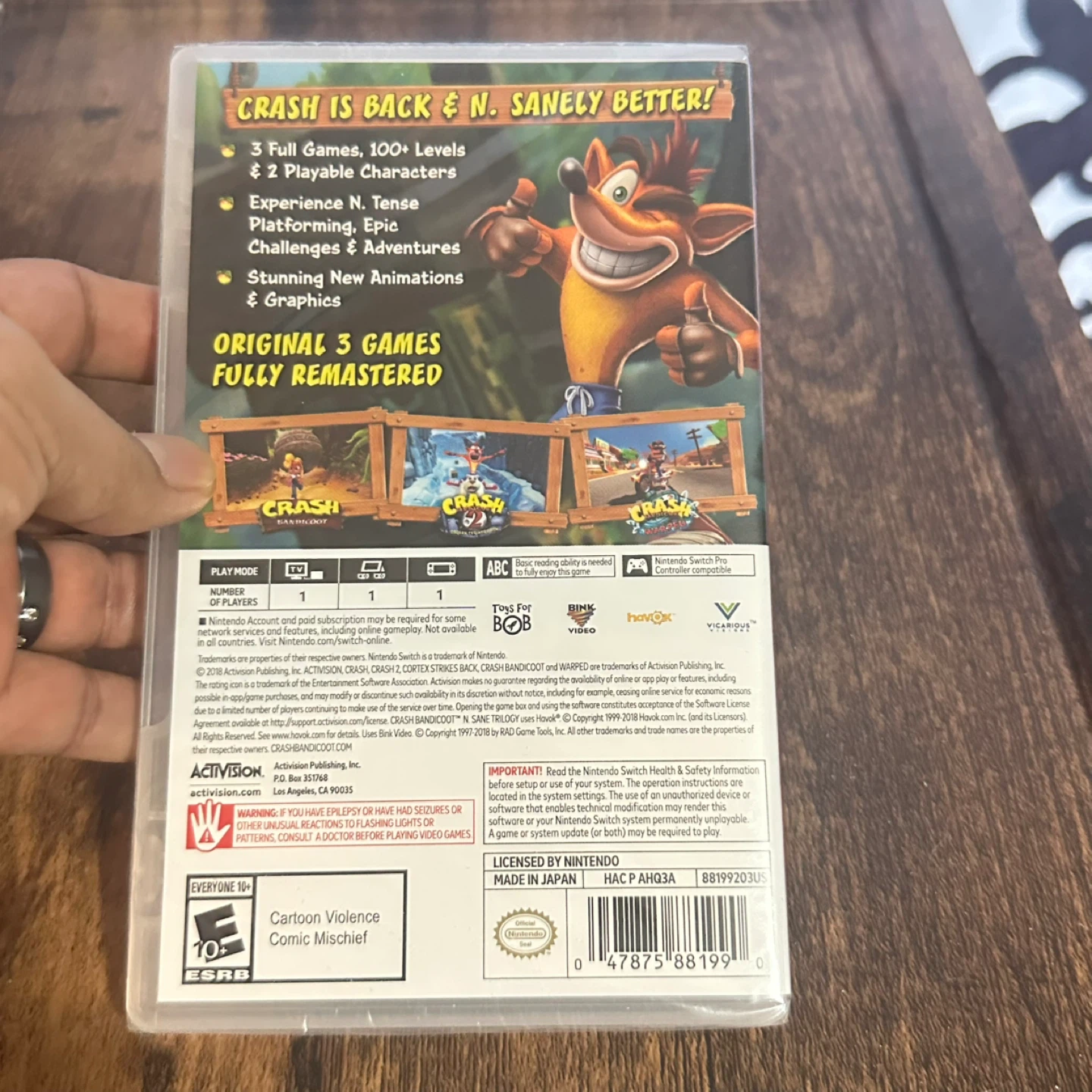 Crash Bandicoot N. Sane Trilogy Nintendo Switch Game - photo 2
