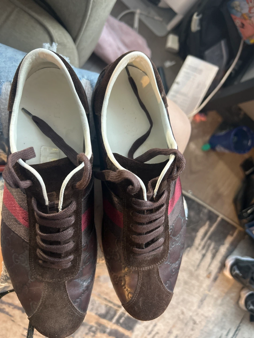 Gucci Brown GG Monogram Sneakers - photo 4