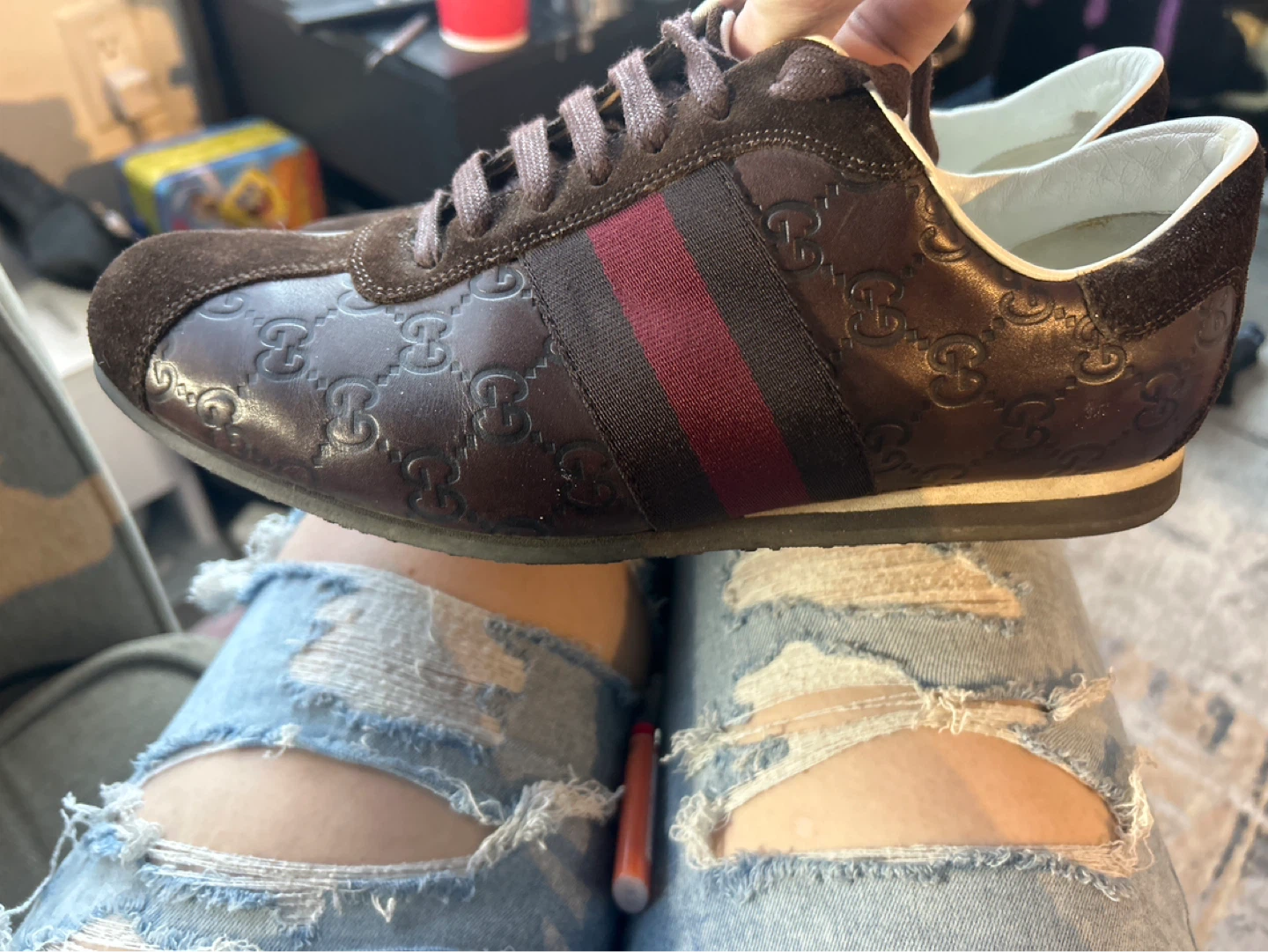 Gucci Brown GG Monogram Sneakers - photo 2