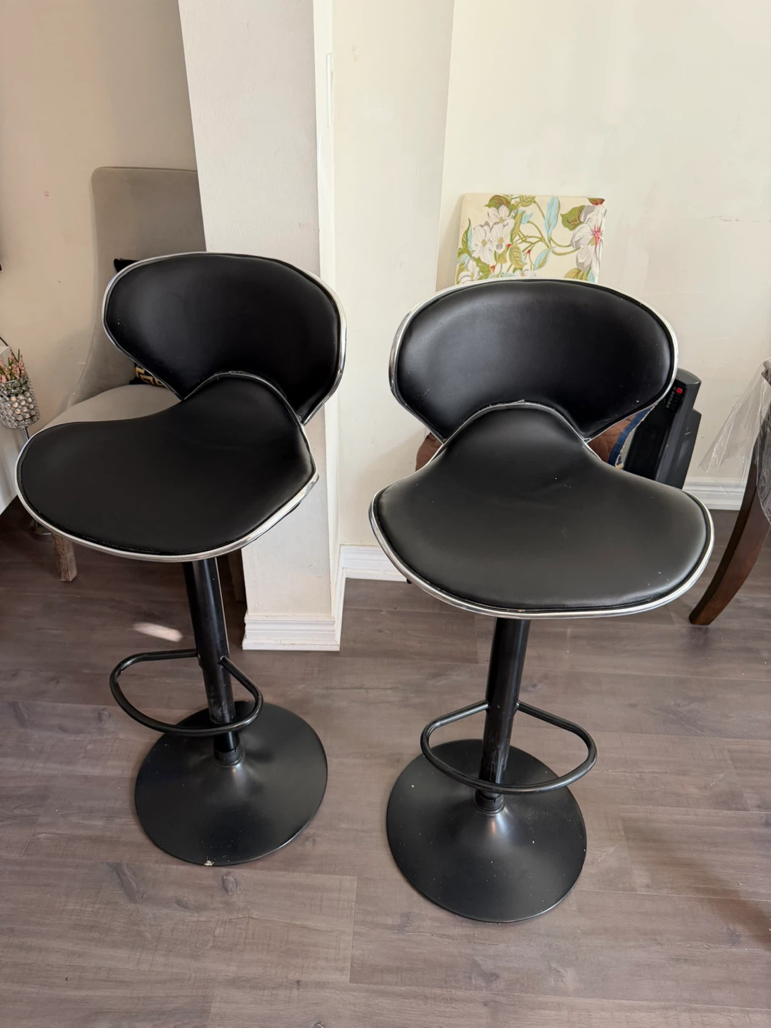 Pair of Black Bar Stools