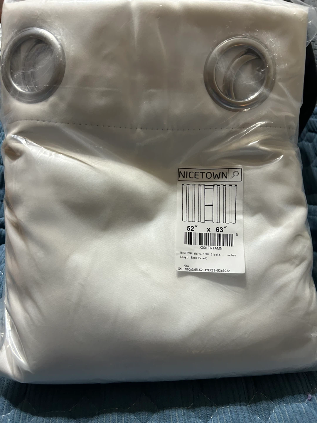 New -NICETOWN White 100% Blackout Curtains - 52" x 63" - photo 4