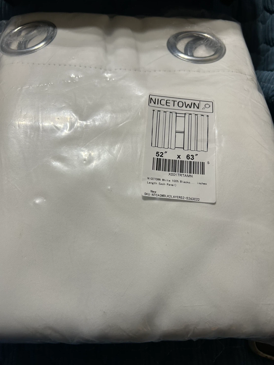 New -NICETOWN White 100% Blackout Curtains - 52" x 63" - photo 3