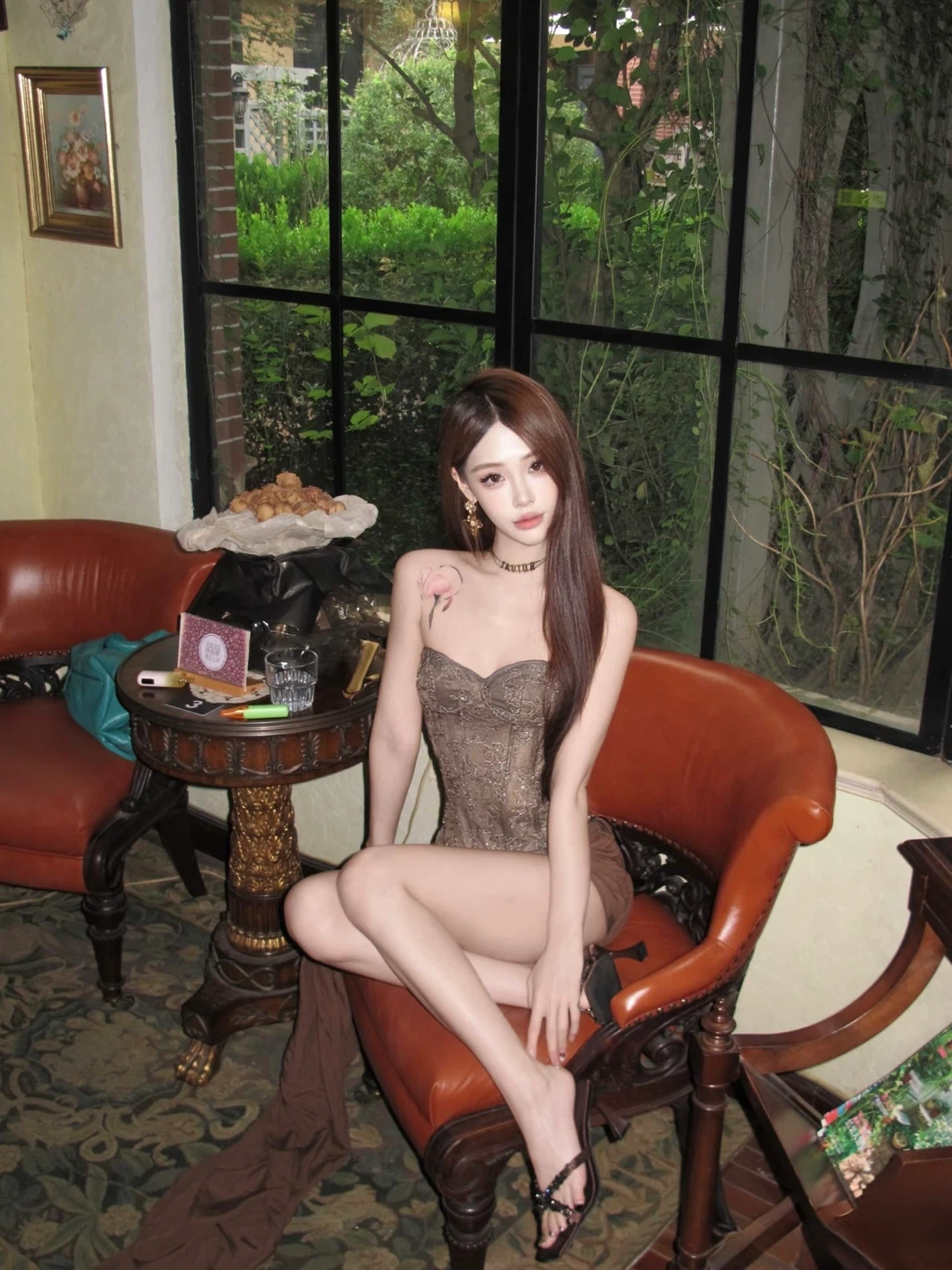 Brown Strapless Corset Dress - photo 4