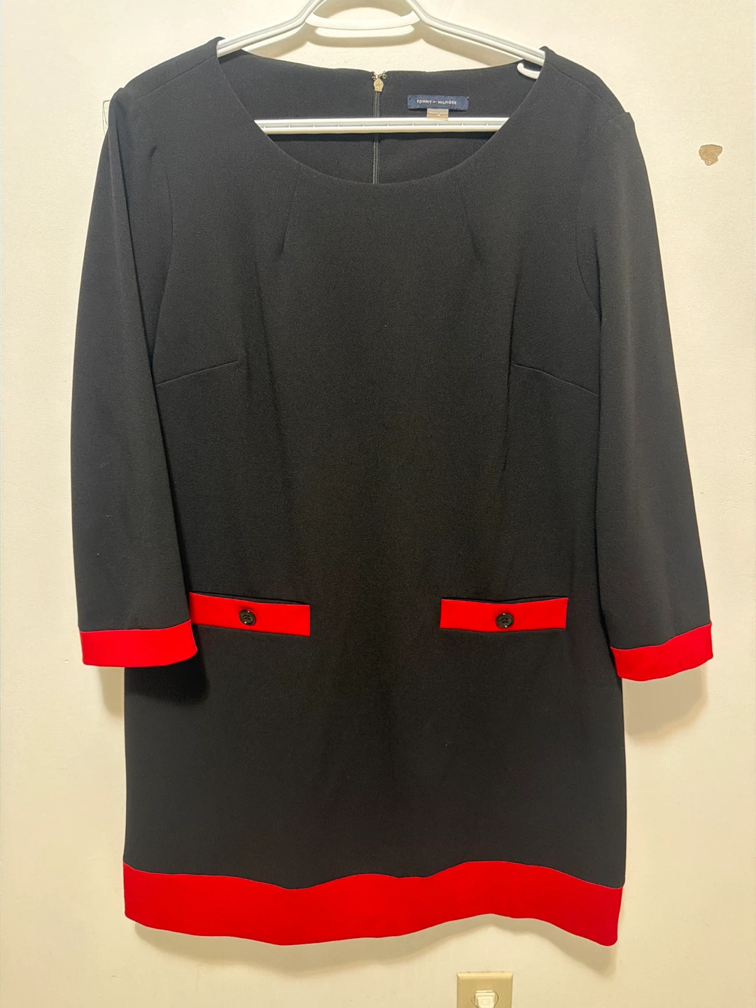 Tommy Hilfiger Black & Red Trim Dress Size 16