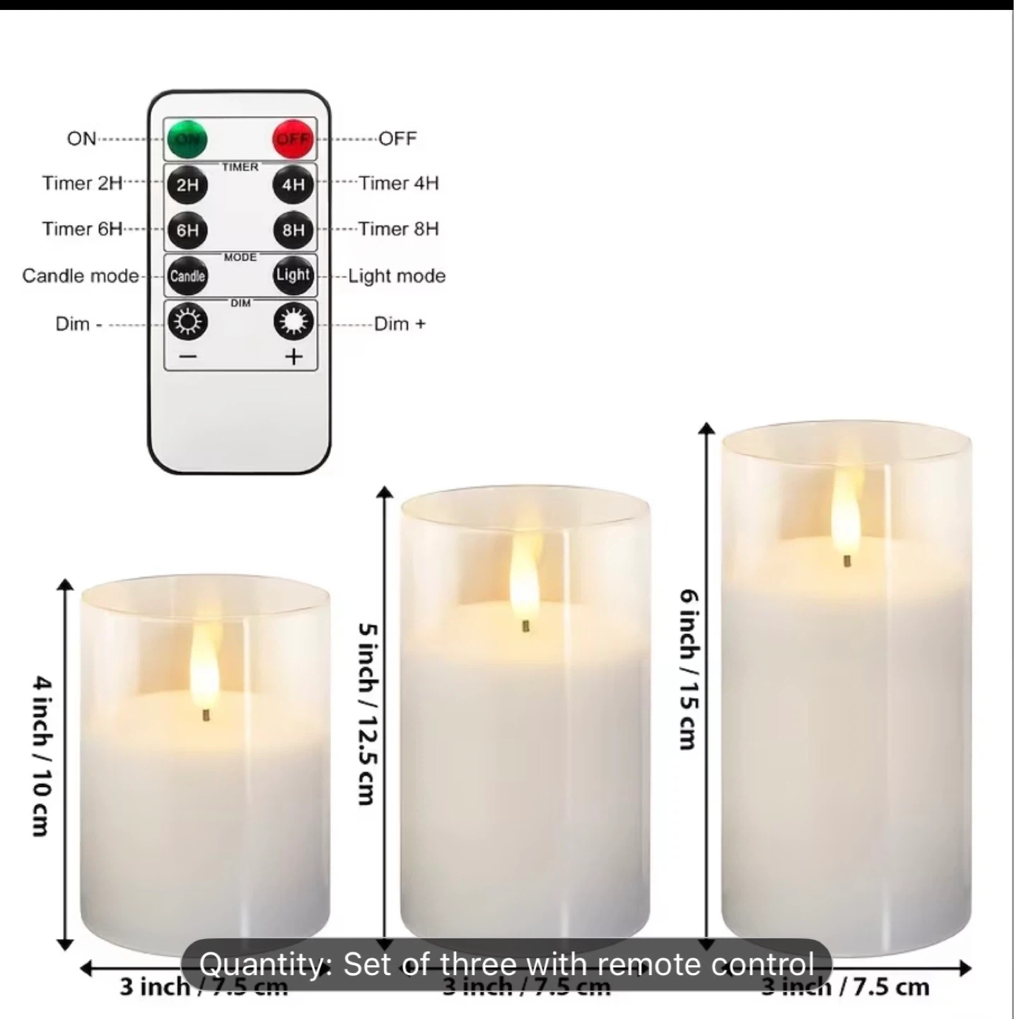 Flameless LED Candles with Remote (3-Pack) - photo 3