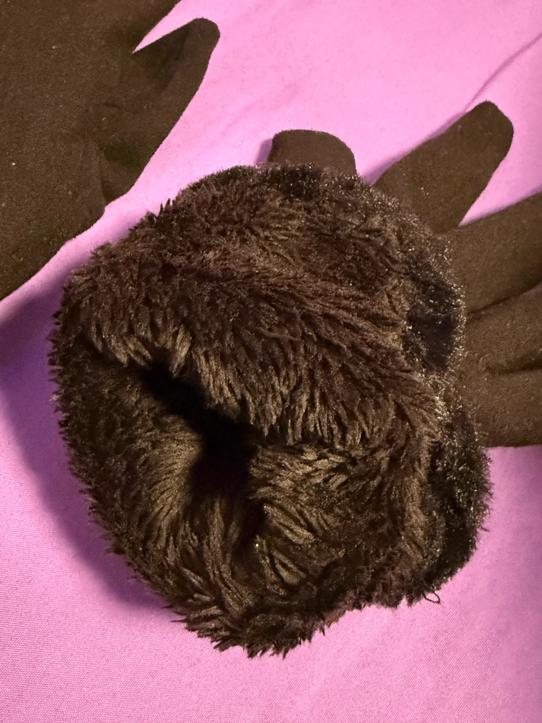 Black Faux-Fur Trim Winter Gloves – Excellent Condition! - photo 3