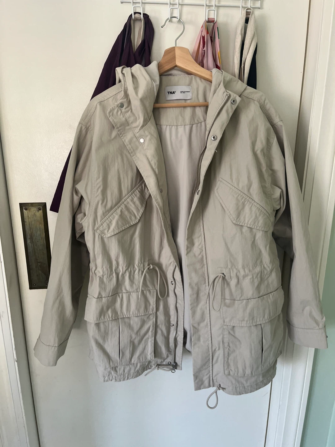 TNA Beige Anorak Jacket with Hood