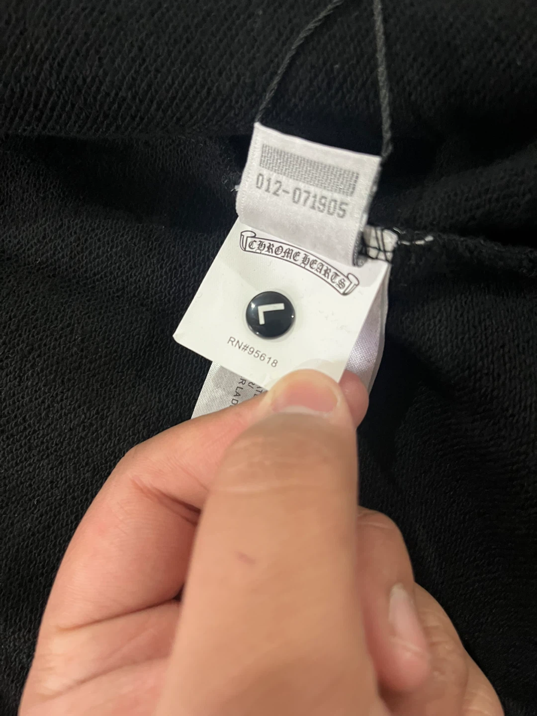 Chrome Hearts Black Horseshoe Logo Zip Hoodie Size L - photo 2