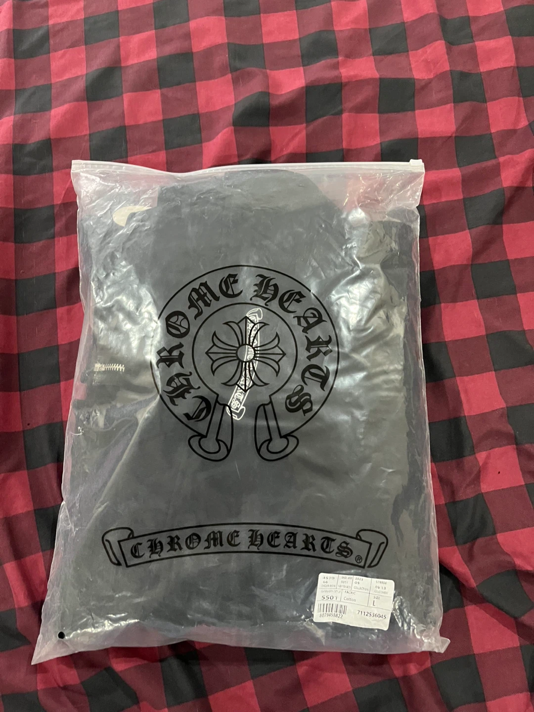 Chrome Hearts Black Horseshoe Logo Zip Hoodie Size L