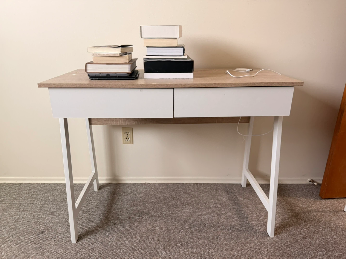 Mainstays 2 Drawers Computer Desk with USB Charger