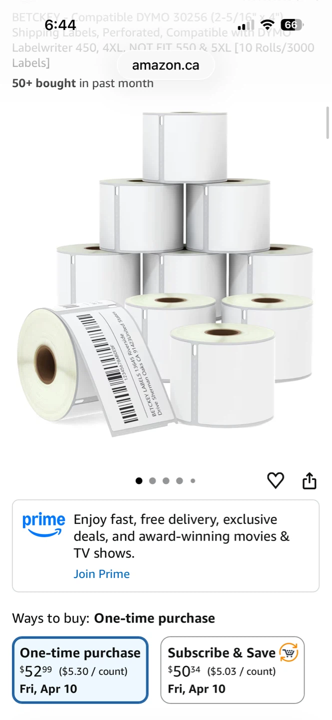 BETCKEY - Compatible DYMO 30256 (2-5/16" x 4") Shipping Labels - photo 3