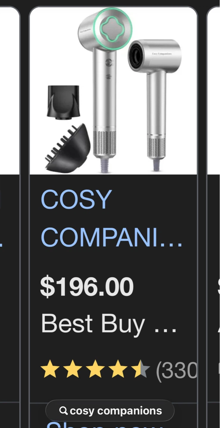 COSY COMPANIONS Ionic Hair Dryer