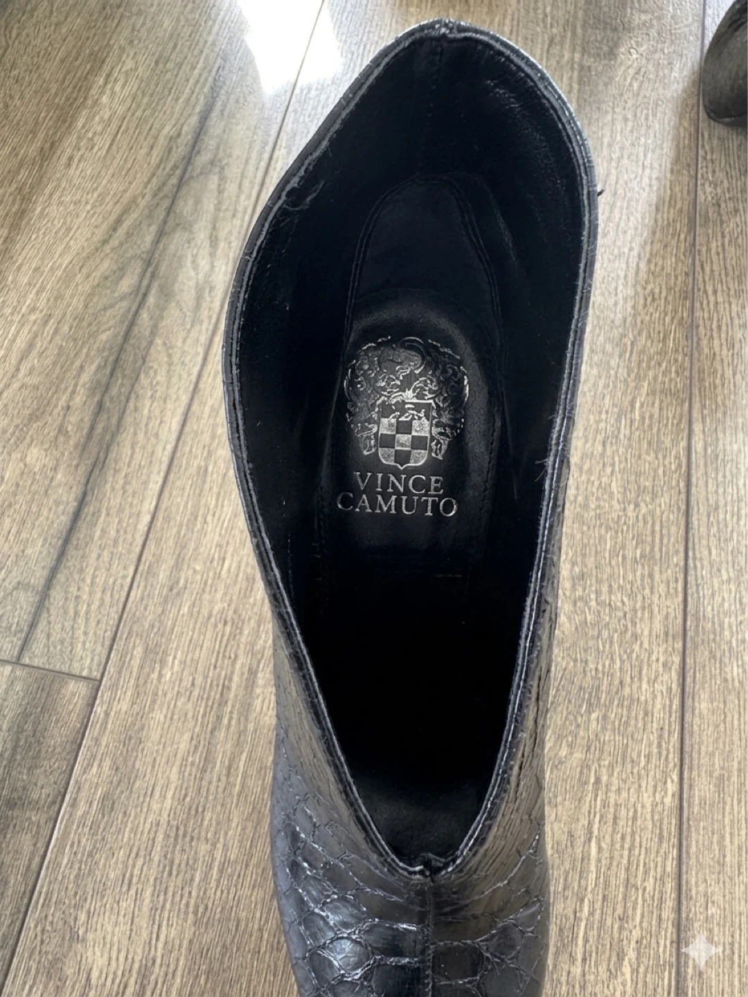 Vince Camuto Black Embossed Ankle Boots - photo 2