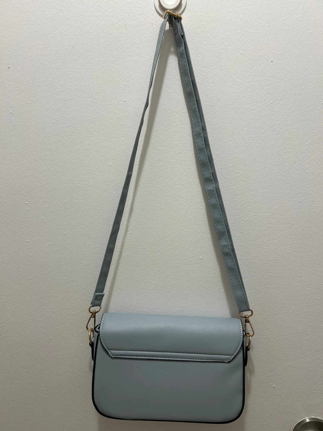 Light Blue Crossbody Bag with Gold Clasp - photo 3