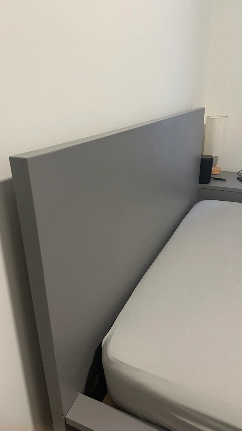 Grey IKEA Malm Bed w/ 2 drawers - Full Size - photo 4