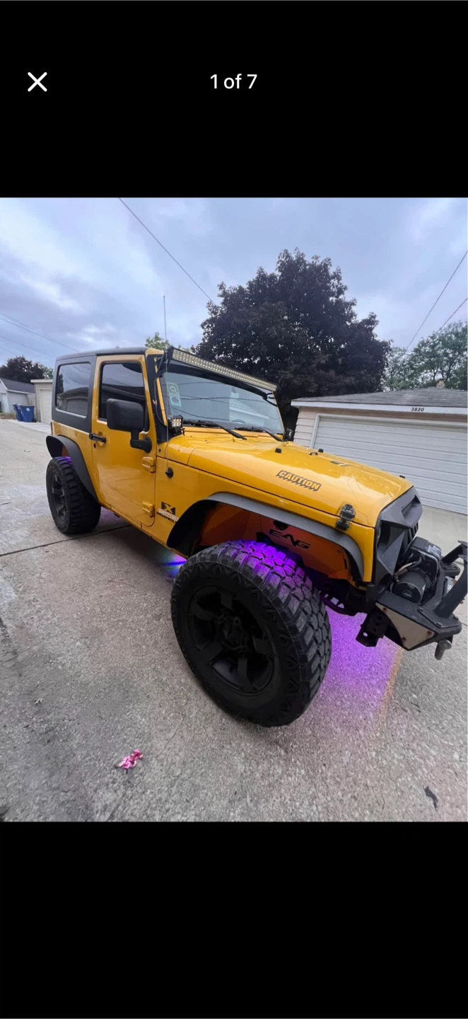 Yellow Jeep Wrangler 2-Door